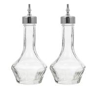 GOOHOCHY Flacons Compte-Gouttes en Verre 50 Ml pour Bitters Lot de 2 Bouteilles à Cocktail Base Lotus Argenté pour Kit Barman Cocktail Professionnel