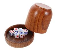 GOOHOCHY Gobelet de de Dés Set Complet avec Couvercle et Dés en Bois Accessoire pour Jeux de Soirée et Bars pour Parties Animées