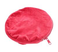 GOOHOCHY Housse Bouillotte Ronde en Flanelle Douce Rouge Foncé Manchon Isolant Réutilisable pour Compresse Chaude/Froide Accessoire Thermique Confortable et Protection Brûlures Hiver