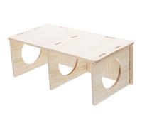GOOHOCHY Jaune Maison à Deux Pièces, Cachette en Bois, pour Hamster | Bois , Bords Lisses, Structure sans Clou, pour Petit Enclos, Jeu et Repos des Rongeurs