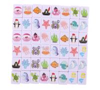 GOOHOCHY Jeu de Mahjong Thème Animaux Marins Tuiles Motif Océan Portable Joueurs Cadeau Noël Fête Nouvel an Chinois