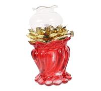 GOOHOCHY Lampe à Huile Vintage Verre Lotus Brûleur De Kérosène pour Décoration Bouddhiste Et Camping Lumière Éclatante pour Ambiance Zen Et Centre De Table