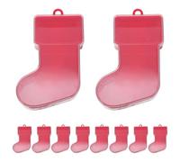 GOOHOCHY Lot de 10 Boîtes Présents Transparentes en Plastique de Chaussette de Noël Boîtes à Dragées et Bonbons pour Fêtes Décorations Festives à Remplir pour Biscuits et Gourmandises