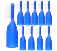 GOOHOCHY Lot de 10 Brosses à Dents à Doigt Souples Bleu, Taille Petite, Brosses à Dents Portables Jetables pour Établissements Correctionnels, Hygiène Buccale Sécurisée en Milieu