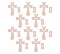 GOOHOCHY Lot de 10 Croix Décoratives en Bois Socle Robuste, Croix Artisanale pour Décoration de Table, Ornements Religieux pour Fête et Église, Artisanat du Bois, Présent Chrétien