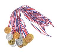 GOOHOCHY Lot de 12 Médailles en Plastique pour Garçon et Filles Médailles de Récompense Dorées Argentées et Bronzes Décoratives pour Fêtes Événements Sportifs et Jeux