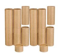 GOOHOCHY Lot de 12 Tubes en Papier Kraft 50Ml pour Huiles Essentielles Boîtes Cylindriques Recyclables Couvercle Emballage Présent Polyvalent pour Stockage et Présentation Élégante