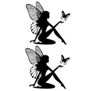 GOOHOCHY Lot de 2 Autocollants de Voiture 19X184 CM Décoratifs et Fée Noir Décalcomanies Étanches pour Pare-Chocs et Capot pour Personnaliser Véhicules et Surfaces Lisses