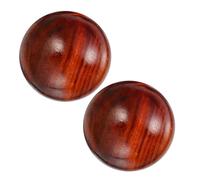 GOOHOCHY Lot de 2 Boules de Massage en Bois de Huali Naturelles 6 CM Balle D’Acupression pour Massage des Mains Décoration de Bureau et Anti-Stress Outil de Bien-Relaxation Quotidienne