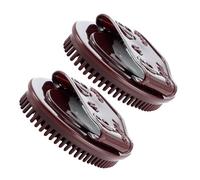 GOOHOCHY Lot de 2 Brosses de Massage Méridiennes Portables Couleur Café Outil de Massage Corps Entier Soulagement Musculaire du Dos Épaules Pieds et Mollets Brosse Ergonomique pour