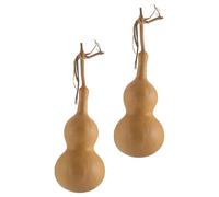 GOOHOCHY Lot de 2 Décorations en Calebasse Naturelle Blanche Pressée 9-14 Cm, Ornement de Table Artisanat Créatif pour Décoration de Bureau et Maison, Objet Déco WU Lu Original et Naturel