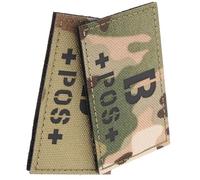 GOOHOCHY Lot de 2 Patchs Réfléchissants Camouflage Groupe Sanguin B Positif Patchs Militaires à Fixation Auto-agrippante pour Uniformes Paquet Tactiques et Vêtements Accessoires de