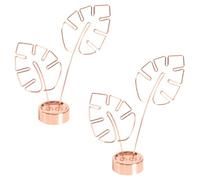GOOHOCHY Lot de 2 Porte-Photos Clip en Métal Rose Doré Forme Feuille de Monstera, Support Mémo Bureau Socle, Accessoire Décoration de Table pour Maison et Bureau, Clips Plantes Décoratifs