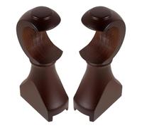 GOOHOCHY Lot de 2 Supports de Rideau en Bois Marron pour Tringle à Rideaux - Base de Fixation Murale et Plafond Robuste, Kit de Quincaillerie pour Rideaux, Chambre et Salon