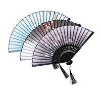 GOOHOCHY Lot De 3 Éventails De Style Rétro Pliables Chinois Décoratifs en Papier pour Fêtes Style Aléatoire