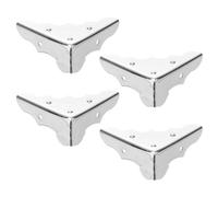 GOOHOCHY Lot de 4 d'angle robustes en métal - 36 x 36 x 10 cm - métalliques vissables pour meubles - Mallette à guitare et étui à bijoux - Couverture des bords durable
