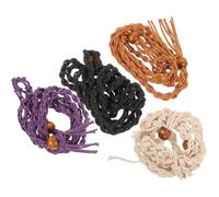 GOOHOCHY Lot de 4 Pendentifs de Collier en Bois Corde Cirée Réglable, Résistant la Déformation, Style Rétro pour Créations de Bijoux Soi-même
