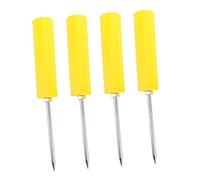 GOOHOCHY Lot de 4 Supports de Canne à Pêche Jaunes en Plastique, Piquets à Sable Stables pour Surfcasting, Base à Piquer au Sol pour Plage, Rivière et Lac, Accessoire Léger et Portable