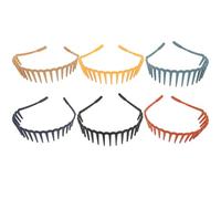GOOHOCHY Lot de 6 Bandeaux en Plastique Mat Dents pour Filles, Fixant les Cheveux Lâches, Confortables à Porter, Adaptés pour Danses et Occasions Spéciales