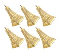 GOOHOCHY Lot De 6 Boîtes à Bonbons Style Tour Eiffel Doré, Petites Boîtes En Plastique Rigide, Pour Mariage Et Fêtes, Rangement Gourmandises Et Décorations Élégantes