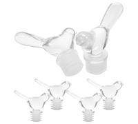 GOOHOCHY Lot de 6 Bouchons à Vin Créatifs en Acrylique Cristal, Scellants Hermétiques Joint en Silicone Transparent, Économiseurs de Bouteilles pour Fêtes, Mariages et Conservation du Vin