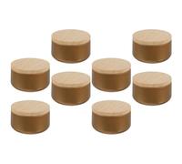 GOOHOCHY Lot de 8 Contenants Bougie en Fer-Blanc Couvercle en Bois Effet Bois, Coffret Cadeau Parfum pour DIY et Rangement Moderne et Rustique