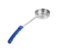 GOOHOCHY Louche à Sauce Acier Inoxydable avec de Portion Spatule Multi Usage pour Sauces Soupe et Condiments Louche à Fond Plat pour Pizza et Service avec Poignée Bleue