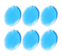 GOOHOCHY Masques Oculaires Ronds en Gel Pvc Bleu Réutilisables pour Froid et Chaud, Pack de 6, Fatigue des Yeux à Domicile Voyage