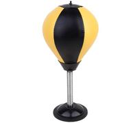 GOOHOCHY Mini Ballon de Boxe à Ventouse de Bureau Résistant Pompe à Air pour Soulagement du Stress Au Travail Maison Jaune et Noir
