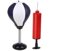 GOOHOCHY Mini Punching Ball de Bureau avec Ventouse Ballon de Boxe Gonflable Bleu et Blanc Ballon de Frappe Antistress pour Maison et Bureau Matériel Boxe avec Pompe à Air Incluse