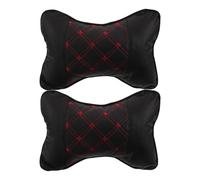 GOOHOCHY Oreiller Appui-Tête pour Voiture 2 Pièces en Cuir PU Coussin Cervical, Support Cou Ergonomique pour Siège Auto, Adapté à Longs