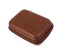 GOOHOCHY Organisateur de Câbles en Cuir PU Marron Étanche, Pochette Compacte pour Accessoires Électroniques avec Stockage Pratique en Voyage