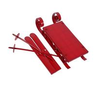 GOOHOCHY Ornement de Noël de Traîneau et Planche de Ski Décoration Suspendue Rouge pour Sapin 2 Pièces Accessoire Festif pour Maison et Fête de Noël