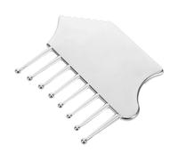 GOOHOCHY Outil Gua Sha en Alliage de Zinc pour Visage et Épaules Bords Lisses, Soulagement du Stress, pour Massage à Domicile Bureau, Couleur Argenté