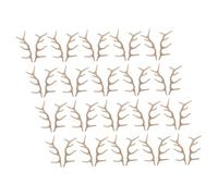 GOOHOCHY Paires de Branches Artificielles en Plastique 9 CM 24 Pièces Ornement de Mini-Bois de Cerf Décorations DIY pour Bonhomme de Neige Accessoires Créatifs de Noël