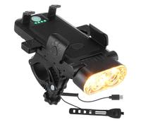 GOOHOCHY Phare de Rechargeable USB avec Support Téléphone et Klaxon Étanche Angle Lumière LED Haute Visibilité pour Route et Montagne