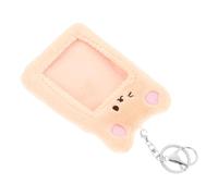 GOOHOCHY Photocard Holder Keychain Plush Bear Rabbit Cat Cute PVC Sleeve with Key Ring for Teens Travelling, Attractive Appearance Card Protector with Inside Pockets