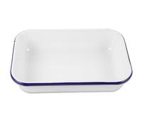 GOOHOCHY Plaque de Cuisson Émaillée Blanche 19x28 Cm, Plat à Four Multifonctionnel Résistant la Chaleur, Plateau de Rangement Cuisine et Pâtisserie, Poêle à Crêpes Antiadhésive, Bac