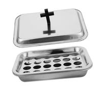 GOOHOCHY Plateau à Servir Acier Inoxydable avec Couvercle pour Célébrations Religieuses de Compartiments pour Église et Réunions Familiales Accessoires de Communion Multifonctionnels