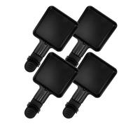 GOOHOCHY Poêle à Griller Fromage en Acier Inoxydable Noir, Mini Poêle à Raclette Carrée Poignées, Résistance Haute Température, Chauffe Rapide, Lot de 4 pour Barbecue Cuisine