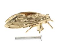 GOOHOCHY Poignée de Meuble en Laiton Forme Cigale Bouton Doré pour Tiroirs de Commodes et Armoires Style Antique, Surface Lisse, Résistant à L'Usure, pour Mobilier Intérieur