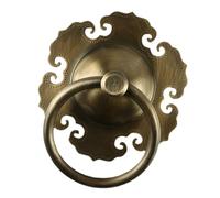 GOOHOCHY Poignée de Porte en Laiton Massif Style Chinois Rétro Anneau de Traction 6 CM Couleur Cuivre Ancien Heurtoir Décoratif pour Portes Anciennes Villas et Meubles Traditionnels