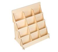 GOOHOCHY Présentoir à Cartes de Vœux et Optimisation de l'espace en Bois Naturel 4 Niveaux Assemblage Facile pour Galeries d'art et Présentoirs de Vente