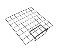 GOOHOCHY Présentoir à Photos en Grille Métallique Noir 35x35 Cm Base Noire Petite Taille, Panneau D'affichage Multifonction pour Bureau et Stand de Vente, Support Mural Organisé et