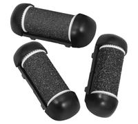 GOOHOCHY Recharge de Rouleau de Râpe Électrique Pieds 3pcs Noir Têtes Abrasives Interchangeables en Abs pour Usage Domestique et Voyage