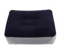 GOOHOCHY Repose-pieds Gonflable De Voyage Bleu Gris, Coussin D'air Portable Léger, Système De Gonflage Rapide, Antidérapant, Pour Avion, Train Et Voiture, Accessoires Pour Confort En Déplacement