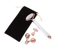 GOOHOCHY Rouleau Facial Électrique en Cristal Quartz Rose pour Massage du Visage, Stimulation Circulation et Détente Pendant L'Écoute de Musique