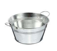 GOOHOCHY Seau en Fer Galvanisé Argenté Poignées Doubles Bassin de Stockage Polyvalent pour Fruits et Légumes Pot à Fleurs Décoratif Pratique pour Maison Cuisine