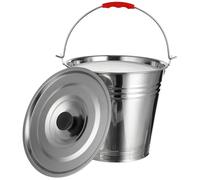 GOOHOCHY Seau INOX avec Couvercle Acier Inoxydable Premium Corrosion Multi Usage pour Liquide et Lait Robuste et Durable