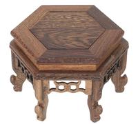 GOOHOCHY Socle Hexagonal Bois Massif pour Présentoir de Bonsaï Vase Lampe et Théière Support Décoratif Solide pour Plantes et Objets Art pour Maison Boutique et Musée